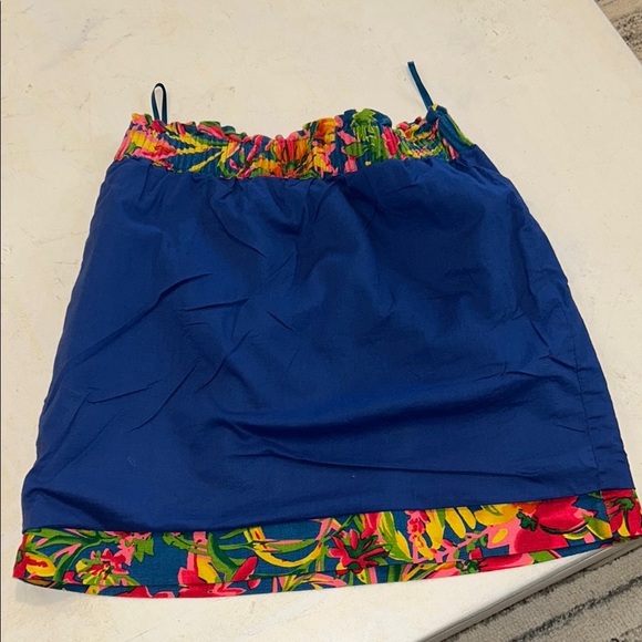 J.CREW Cotton/Linen Pink Blue Red Yellow & Green Floral Print Mini Skirt Sz 2💐🌺🌷 - Picture 6 of 16